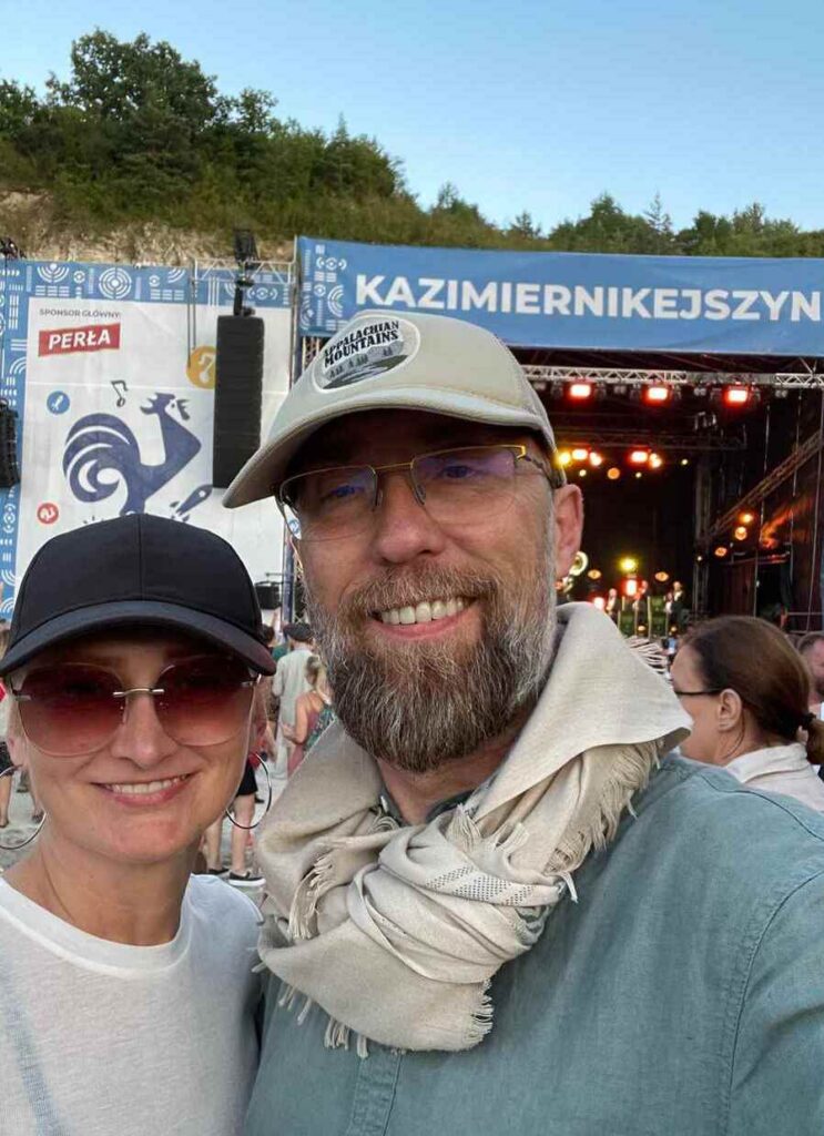 Lipiec 2024 r., Kazimiernikejszyn w Kazimierzu nad Wisłą. Agnieszka i Robert odwiedzają ten festiwal co roku od 6 lat.