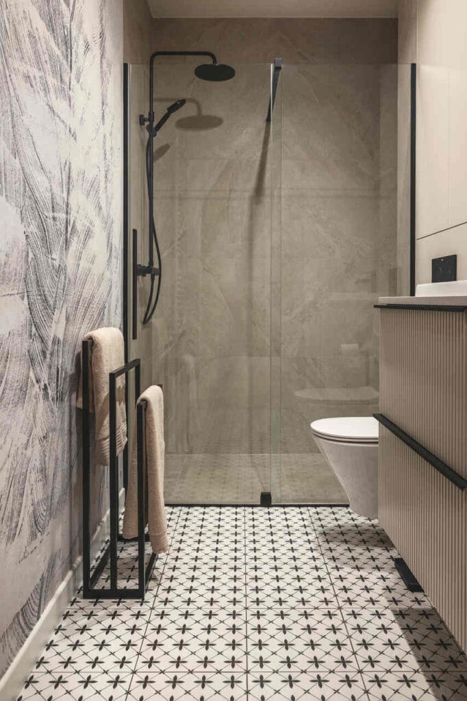 Łazienka. Projekt: Decoroom. Fot. Kamila Markiewicz-Lubańska. Stylizacja: Maria Szymańska.