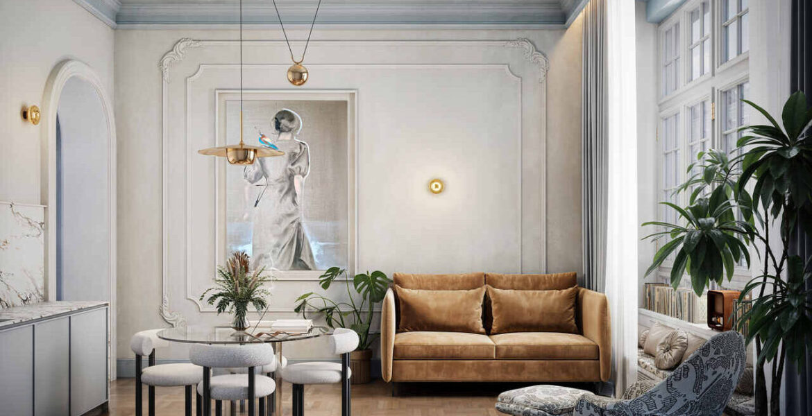 Wnętrze w stylu modern classic, proj. Hanna Pietras.