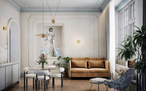 Wnętrze w stylu modern classic, proj. Hanna Pietras.