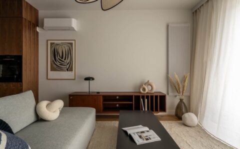 Styl modern vintage w strefie dziennej, proj. KODO.