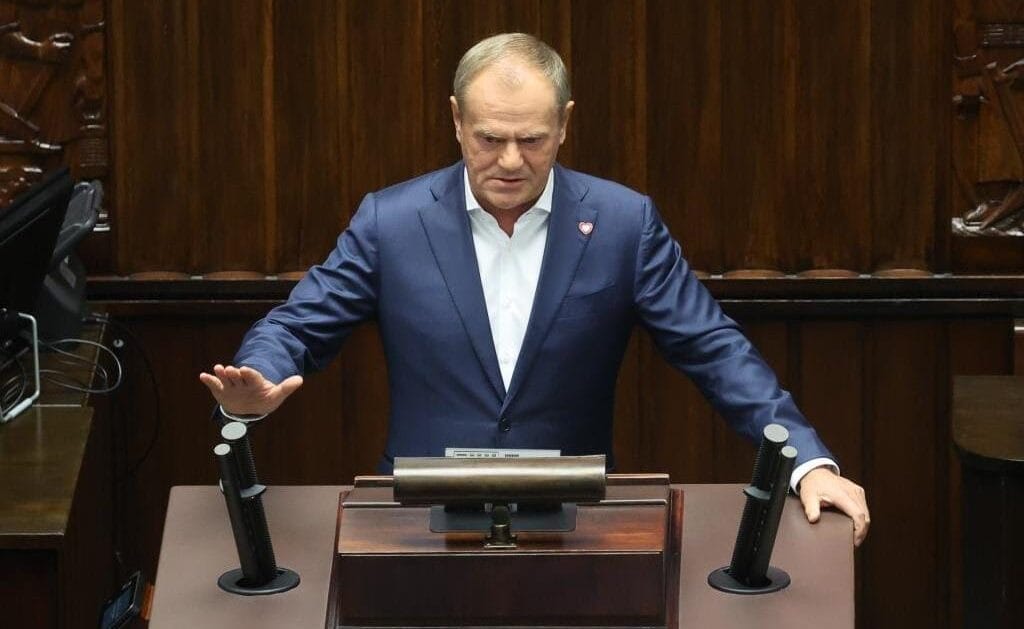 Premier Donald Tusk podczas posiedzenia Sejmu.