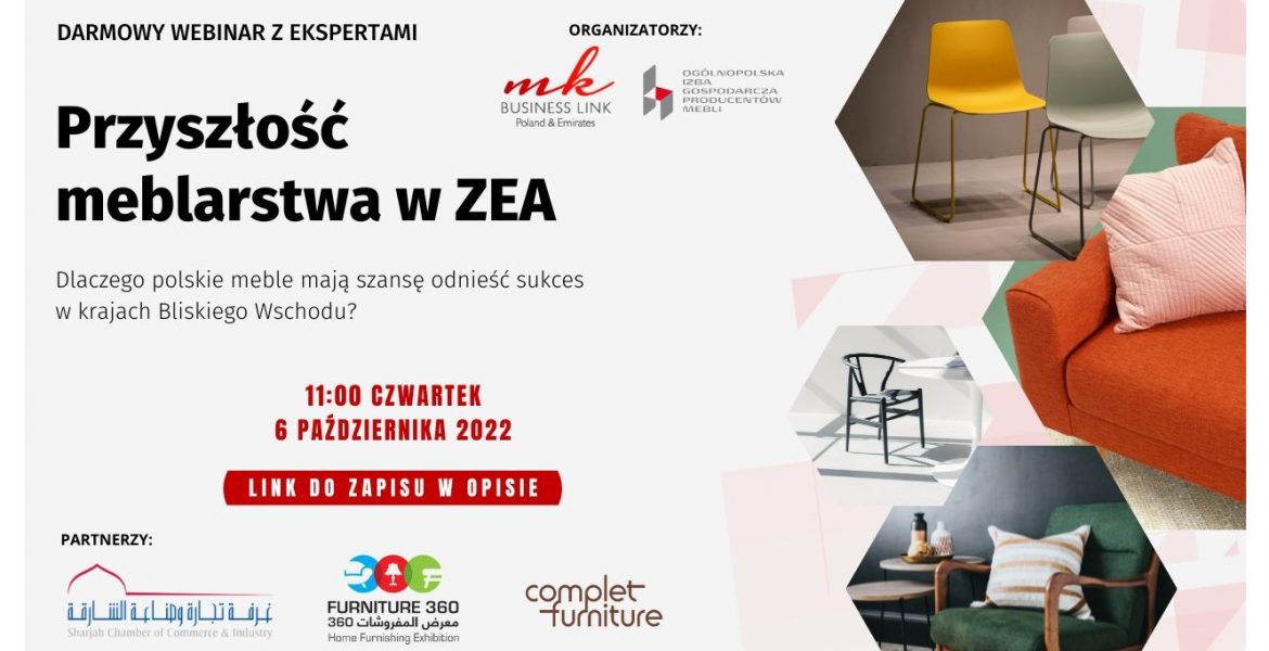 webinar dotyczący przyszłości meblarstwa na Bliskim Wschodzie