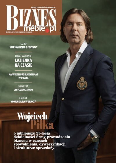 Okładka miesięcznika BIZNES.meble.pl - wydanie grudzień 2022. Na okładce Wojciech Piłka, prezes GTV Poland.