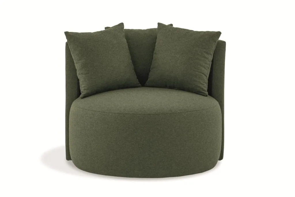 Fotel Queens – w tkaninie Wool Lichen 24 marki Dekoma, proj. Motiv Home.
