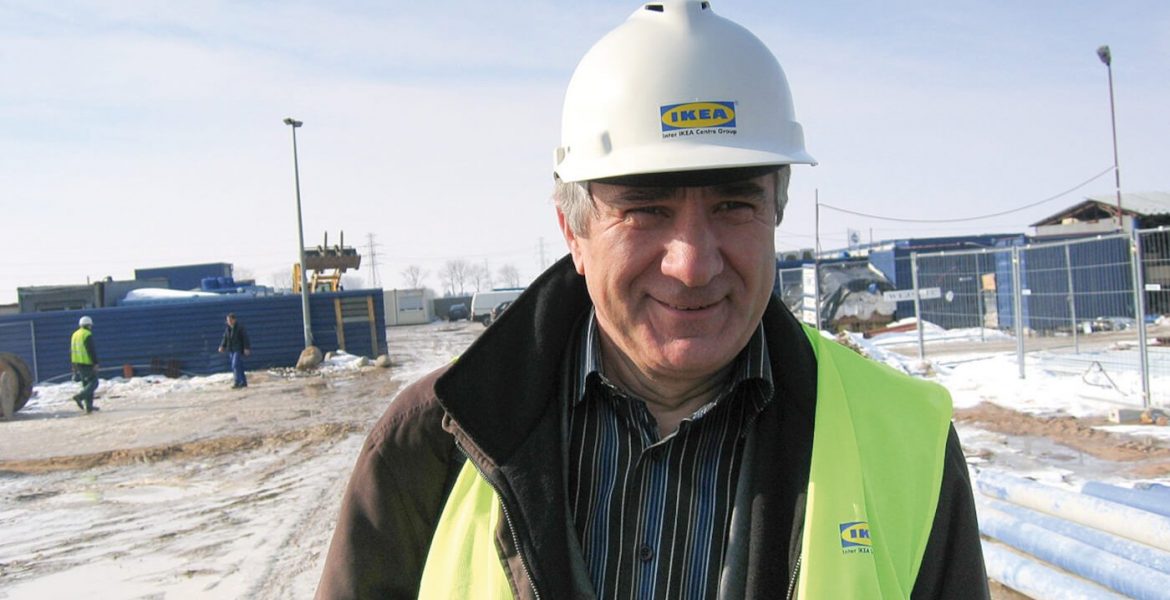 Ryszard Balcerkiewicz na budowie Domoteki w Warszawie, 2006 r.