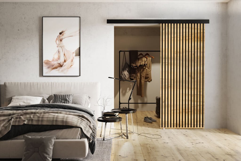 Drzwi przesuwne „Belmo” Kier Furniture są idealnym rozwiązaniem dla osób którym zależy na optymalnym wykorzystaniu przestrzeni mieszkania.