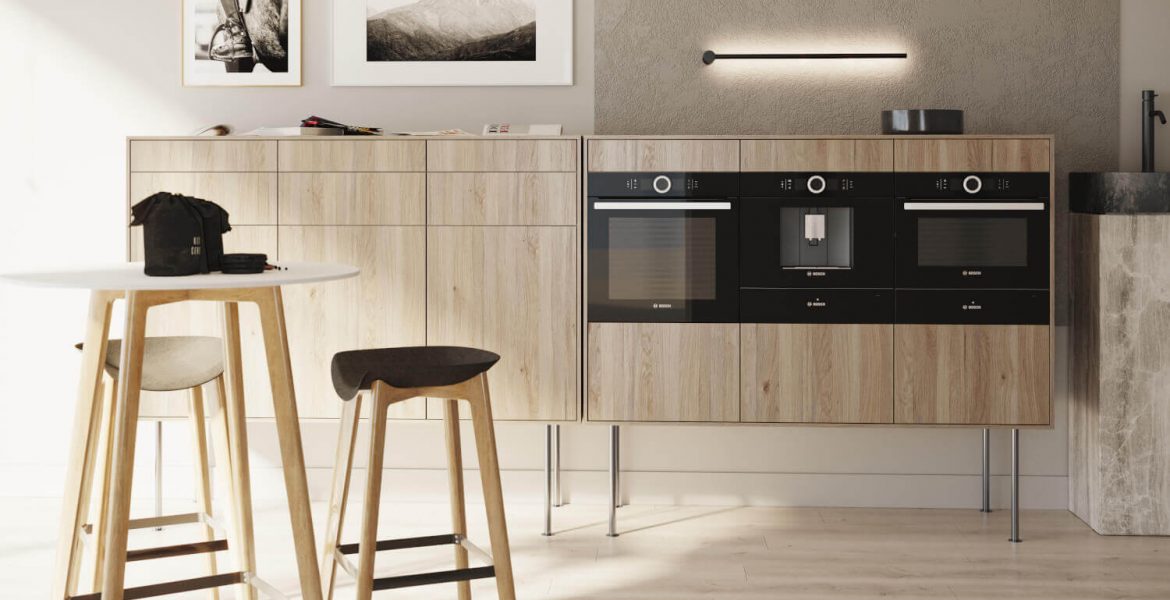 Dekor Muavella Oak w przestrzeni kuchennej.