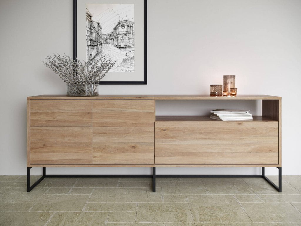 Dekor Muavella Oak użyty na szafce.