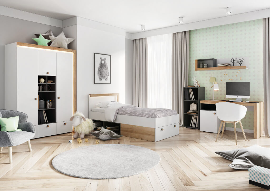 Kolekcja mebli „Riva” firmy Szynaka-Meble pozwoli zaaranżować miejsce, w którym maluch będzie czuł się swobodnie i bezpiecznie.