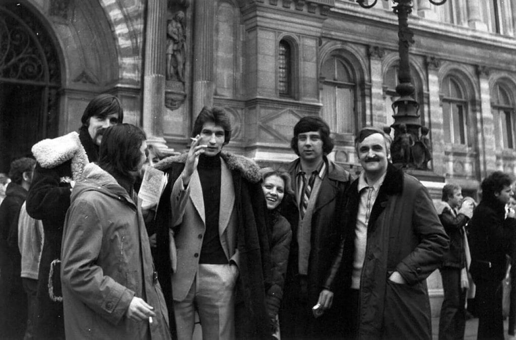 Piotr Voelkel z ekipą Polskiego Teatru Tańca, lata 70.