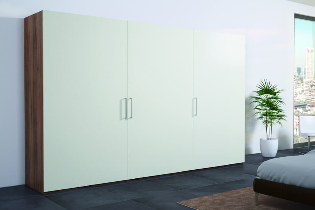 Dbając o estetykę i funkcjonalność wnętrz w sypialni, garderobie a nawet kuchni warto sięgnąć po rodzinę systemów do drzwi przesuwnych Häfele „Slido F-Flush”.