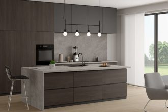 Interprint - wizualizacja kuchni w dekorze Craig 083904-001 oraz Adena Oak 10349-004 - miesięcznik i portal informacyjny branży meblarskiej biznes.meble.pl