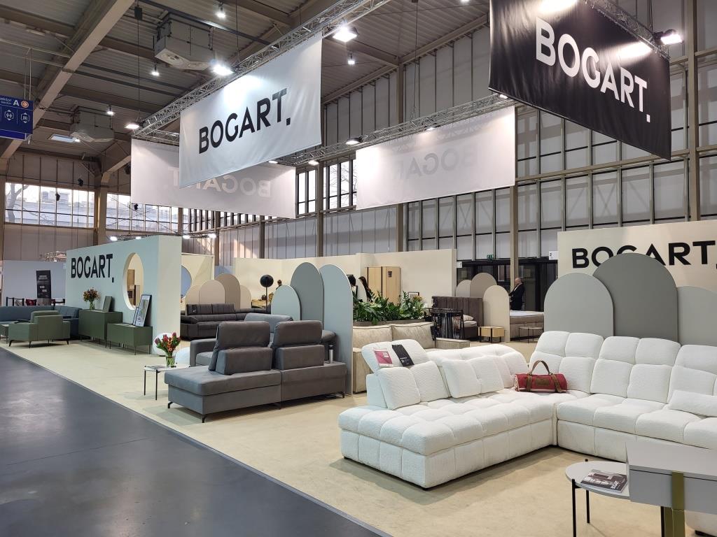 Stoisko firmy Bogart na targach Meble Polska 2023, Poznań.