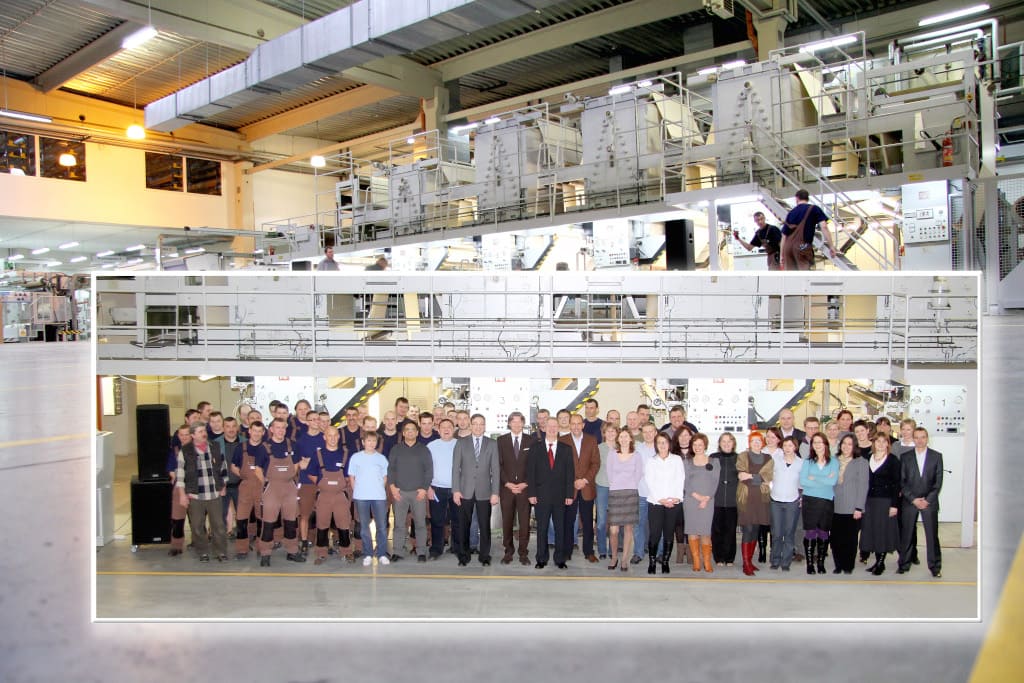 Uruchomienie kolejnej, piątej maszyny drukarskiej w Ełku w 2010 r.