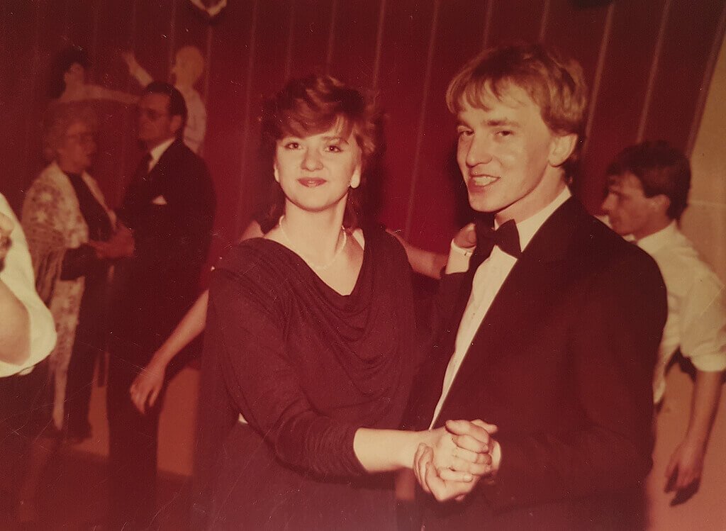 Jan i Małgorzata Lenart na „poprawinach” swojego wesela, luty 1988 r.