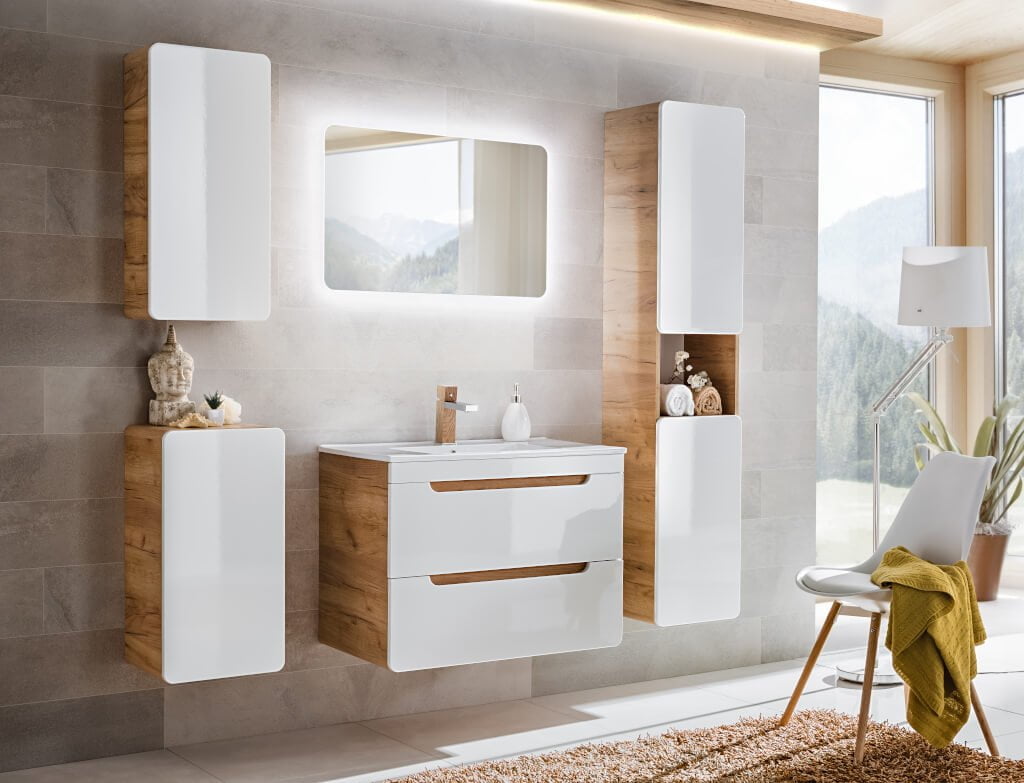 Kolekcja „Aruba” marki Livinhill składa się z niskich i wysokich szafek w różnych wariantach, co pozwala na skomponowanie indywidualnego i niepowtarzalnego zestawu.