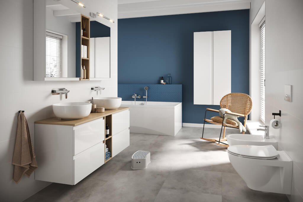 Modułowe meble z kolekcji „Moduo” od Cersanit dostępne są w szerokiej gamie rozmiarów, co pozwoli im idealnie dopasować się do każdego wnętrza.