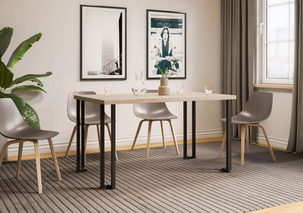 Noga meblowa SR48 to propozycja do stołów do strefy dziennej czy też kuchni. Noga produkowana jest w 100% w Polsce przez firmę Gamet.