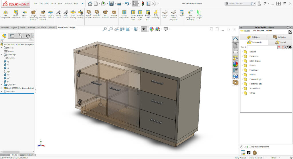 Oprogramowanie Woodexpert od Solidexpert to kompleksowe rozwiązanie 3D CAD wspierające projektowanie i produkcję mebli, wpływające pozytywnie na jakość i wydajność pracy, tempo realizacji zamówień oraz minimalizowanie strat w produkcji.