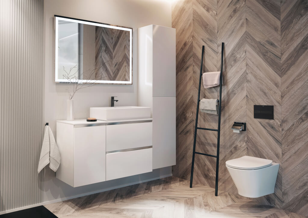 Seria „Gap” marki Roca daje możliwość nie tylko dowolnej konfiguracji bocznych drzwiczek i szuflad, ale też różne warianty instalacji umywalki.