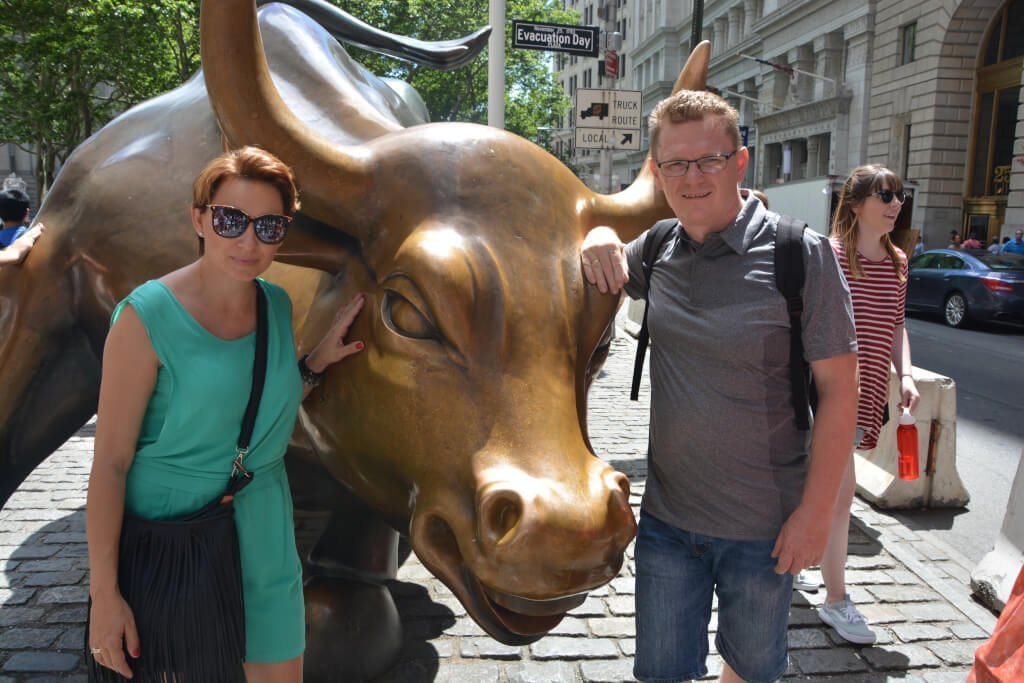 Wyjazd do USA – byk przy Wall Street, Nowy Jork 2018.