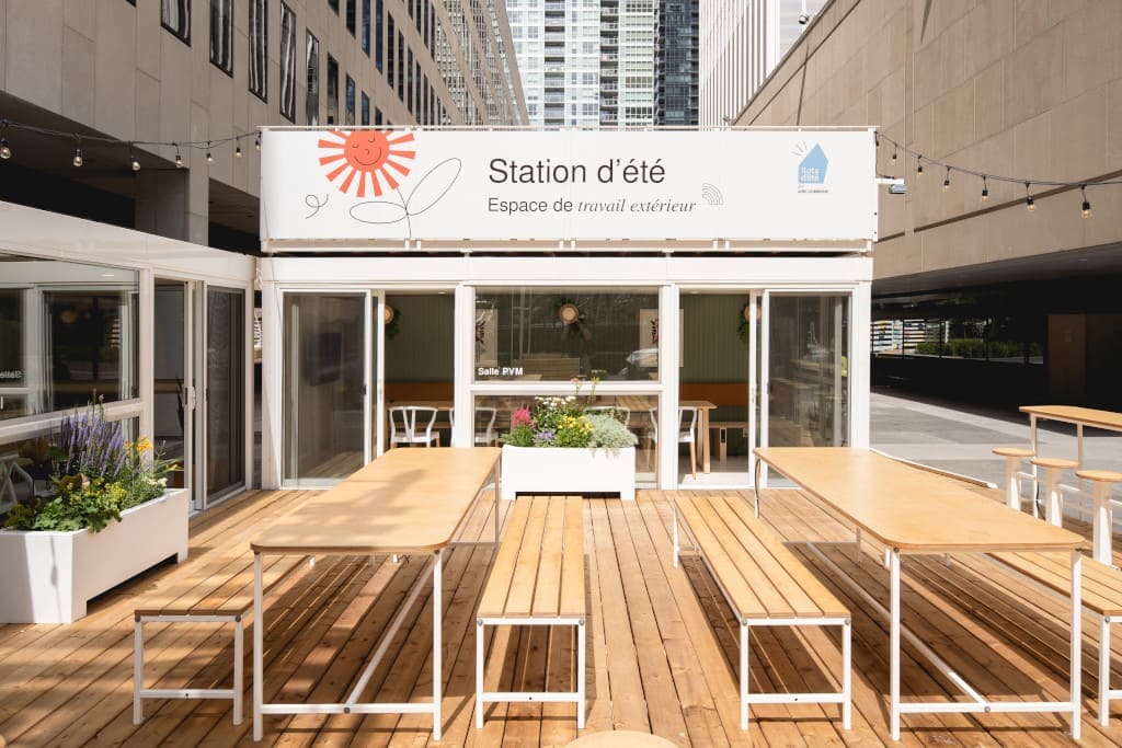 Aire Commune przejmuje centrum Montrealu dzięki dwóm salom konferencyjnym na świeżym powietrzu na Esplanade PVM.