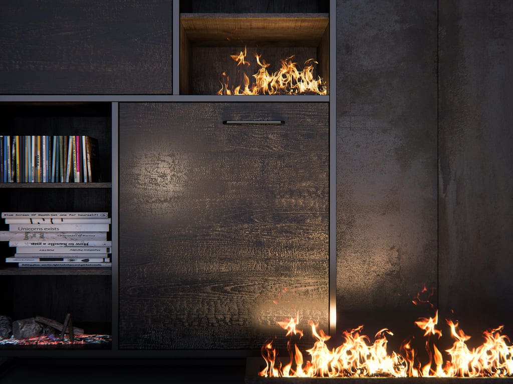 Dekor „Carbonized” od Impress jest to zwęglone drewno, które było inspirowane techniką „Shou Sugi Ban” sprzed trzystu lat, wynalezioną na wyspie Naoshima.