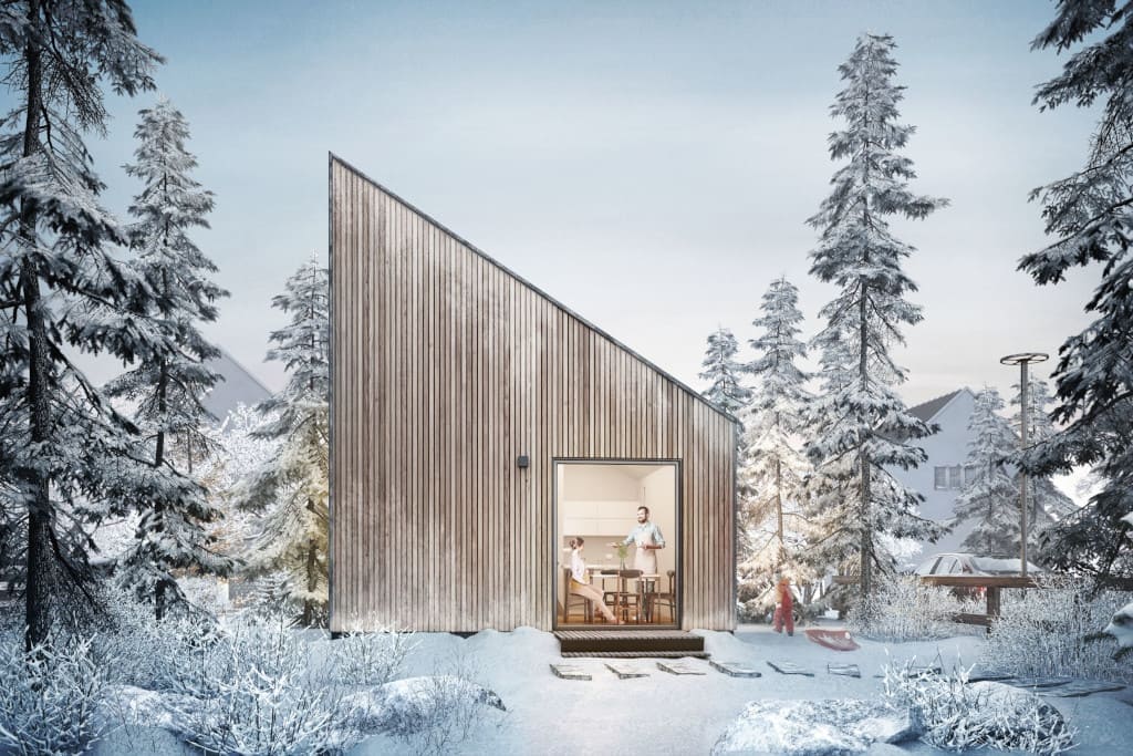 Domy Solace ogrzewane energią solarną można użytkować również zimą.