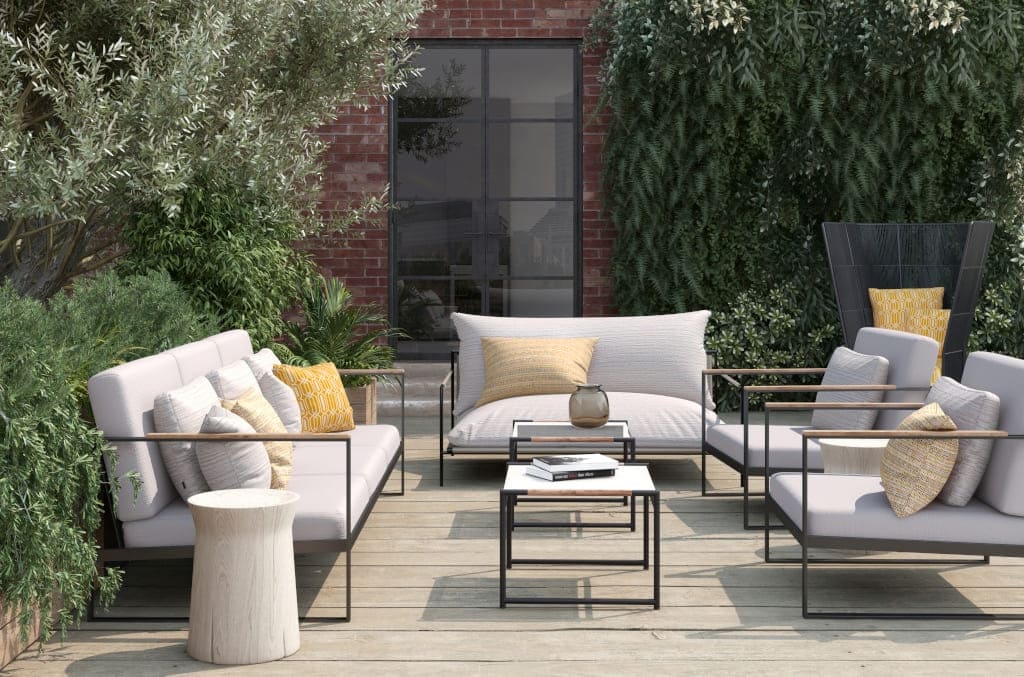 Tkaniny FibreGuard Outdoor doskonale radzą sobie w różnych warunkach klimatycznych, są odporne na promienie UV oraz nie dopuszczają do rozwoju pleśni i grzybów.