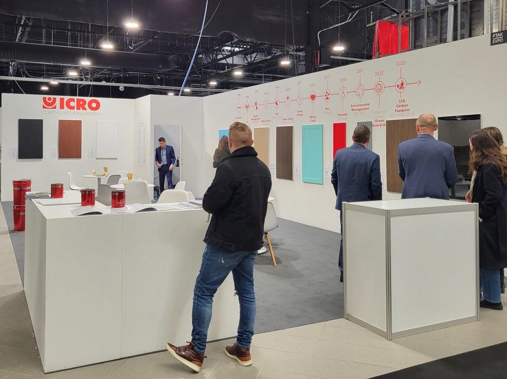 Stoisko firmy Icro na targach Wood Tech Warsaw Expo, Nadarzyn, 7-9 marca 2023 r.