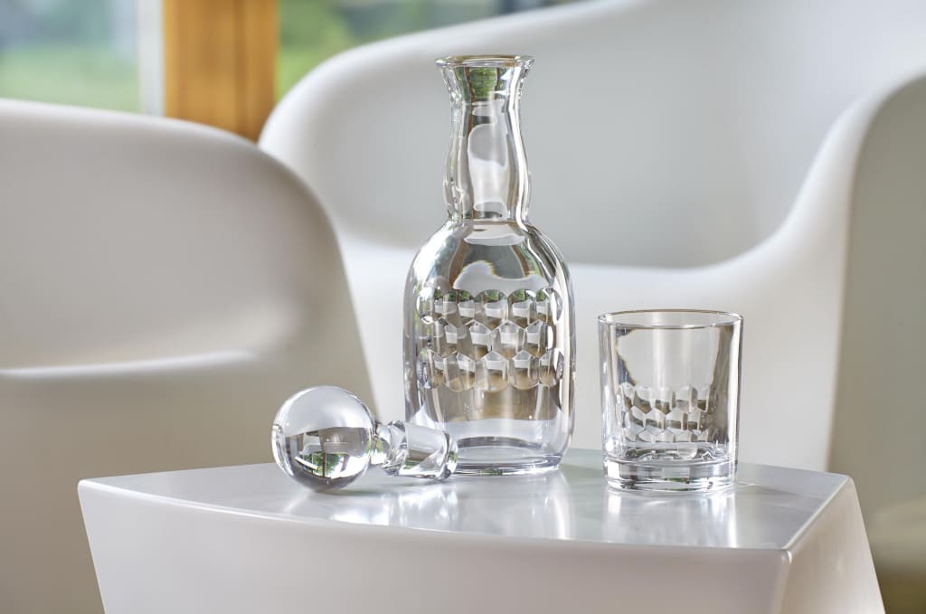 Karafka i szklanka na piwo lub whisky Huta Szkła Kryształowego Julia.