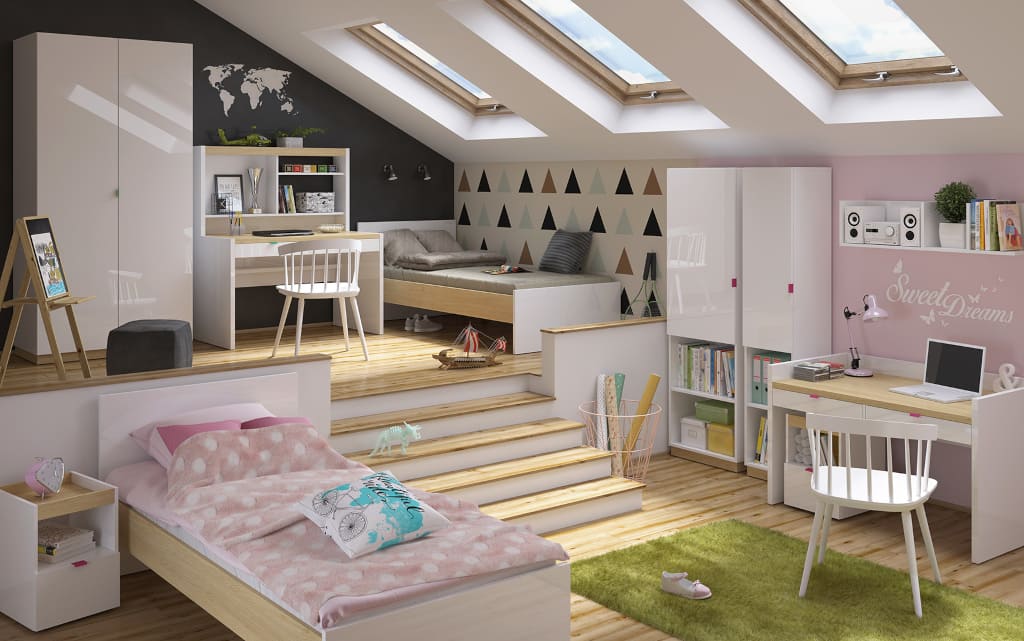 Meble z kolekcji „Princeton” od Black Red White to nowoczesny i uniwersalny design, który sprawdzi się zarówno w profesjonalnym gabinecie, jak i pokoju dziecięcym lub młodzieżowym.