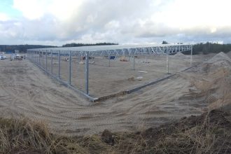 Budowa hali firmy Libro w Nielbarku.