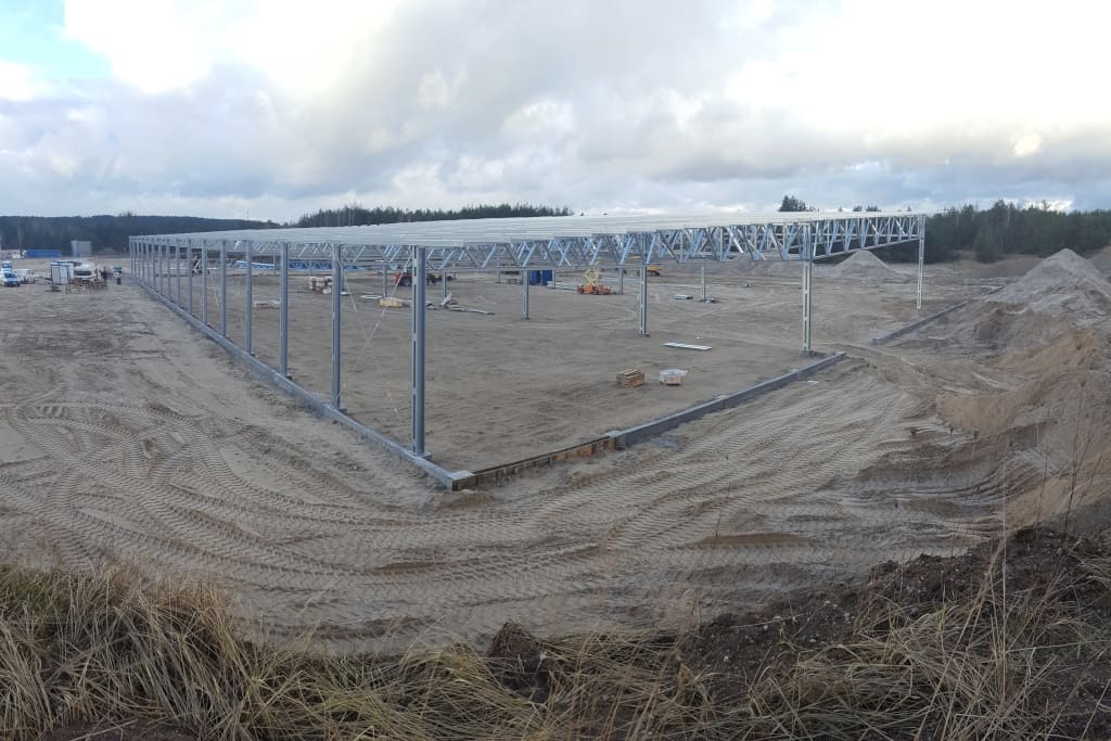 Budowa hali firmy Libro w Nielbarku.