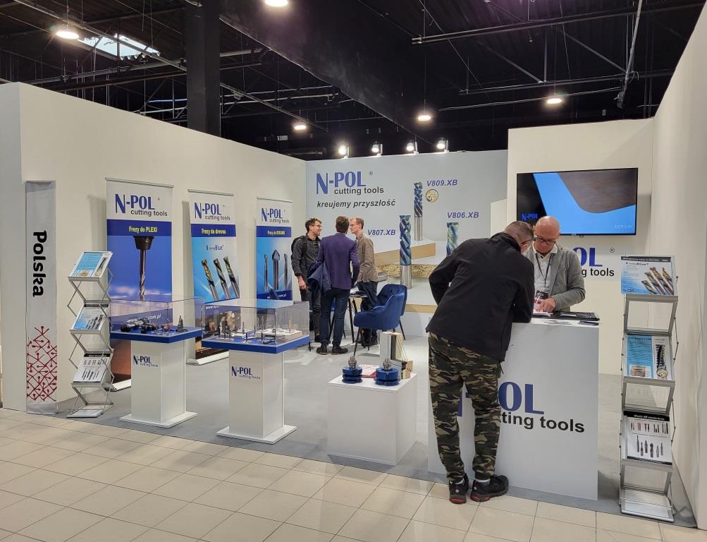 Stoisko firmy N-Pol na targach Wood Tech Warsaw Expo, Nadarzyn, 7-9 marca 2023 r.