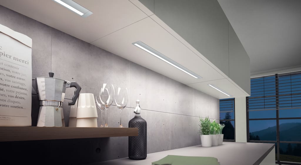 Oświetlenie LED LD 8010 EF z oferty TCo. Moduł liniowy LED o mocy 6 W, 7,5 W, 9,5 W, 14,5 W i 16 W. Montaż wpuszczany. Nie wymaga transformatora. Żywotność 20 tys. h.