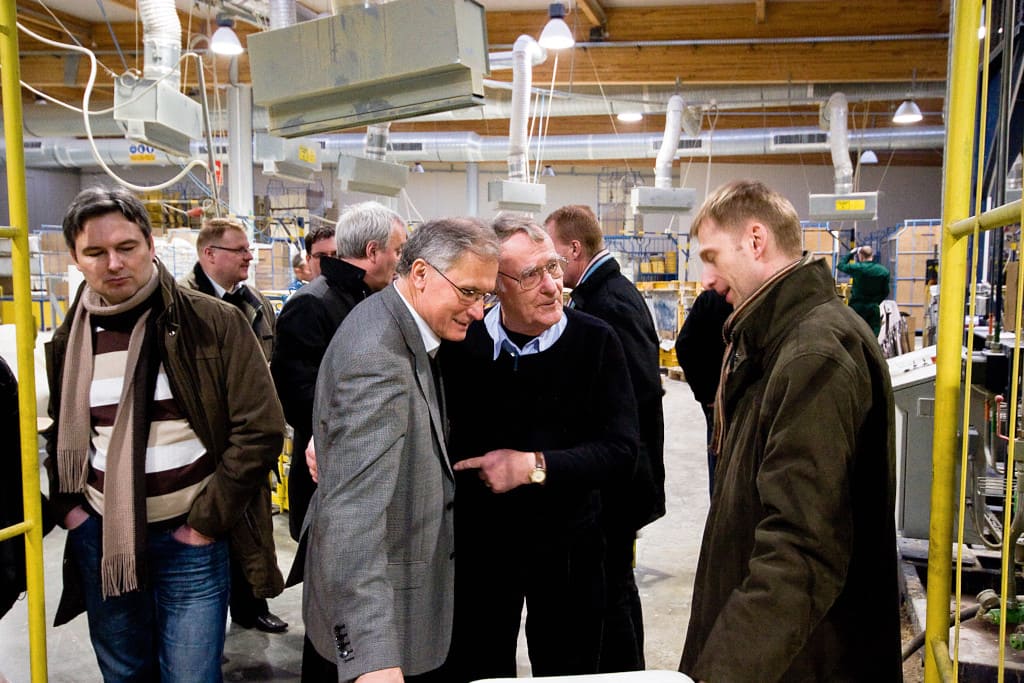 Ryszard Rychlik i Ingwar Kamprad, założyciel IKEA, podczas wizyty w Profim, 2013 r.
