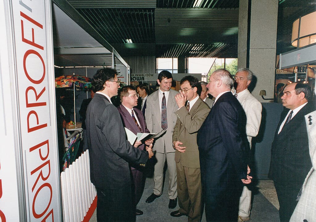 Ryszard Rychlik na targach „Biuro” w Poznaniu, maj 1994 r.