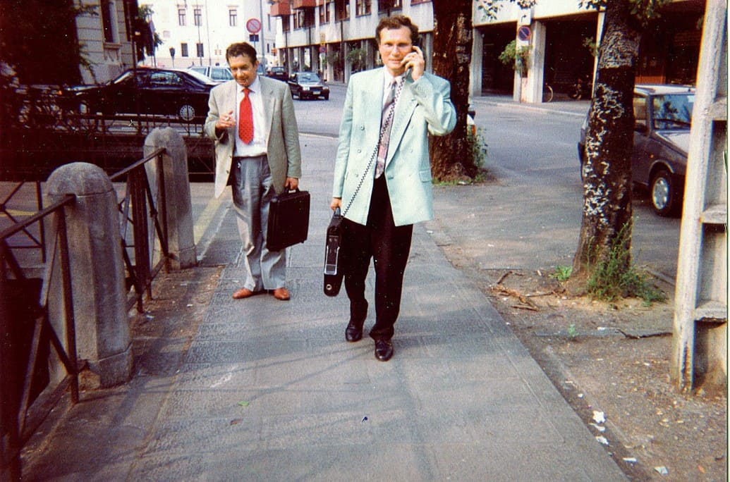 Ryszard Rychlik: pierwsza zagraniczna rozmowa z telefonu bezprzewodowego, Włochy 1993 r.