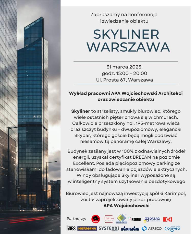 Skyliner Warszawa - program wydarzenia organizowanego przez Virtus Studio.