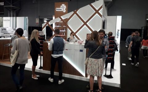 Stoisko PAIH na targach ICFF w Nowym Jorku.