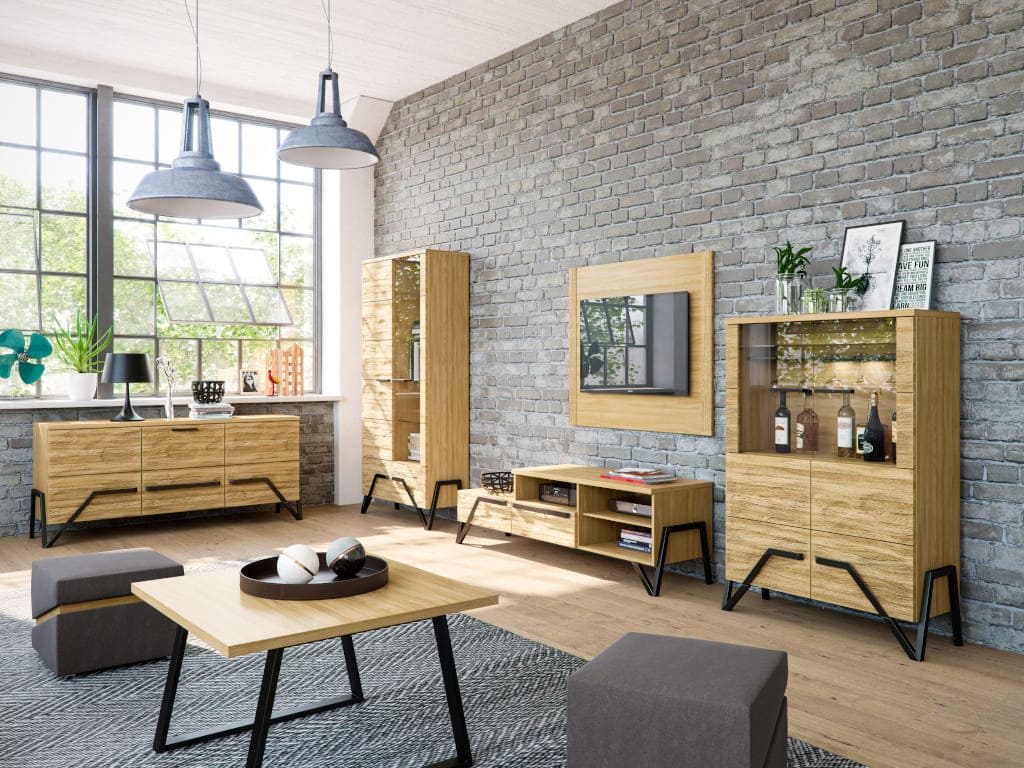 Strefa dzienna z kolekcją PIK firmy Mebin zachwyca designem.