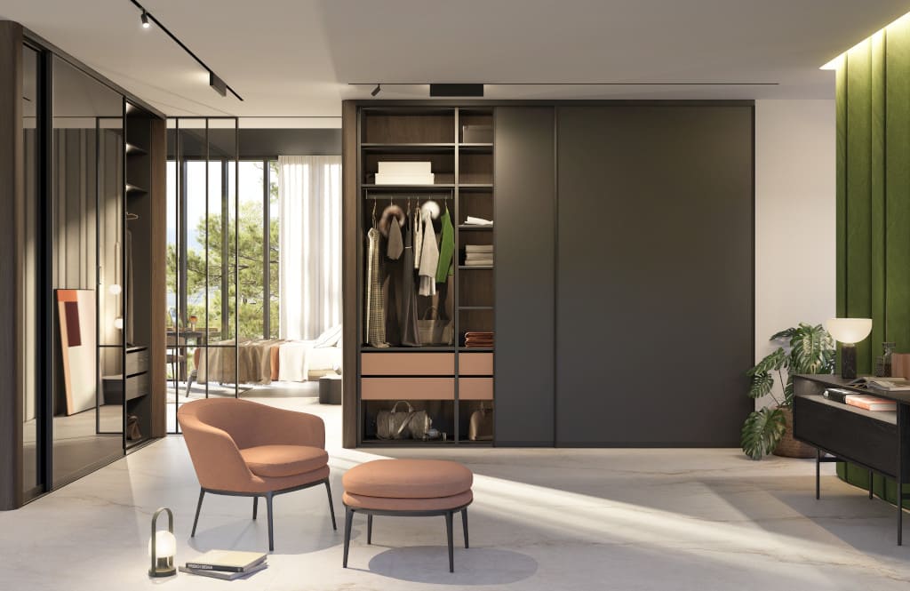 Prosta, minimalistyczna forma szaf na zamówienie od firmy Komandor, której sklep znajduje się we wrocławskiej Galerii Wnętrz Domar umożliwia dopasowanie ich do ilości dysponowanego miejsca.