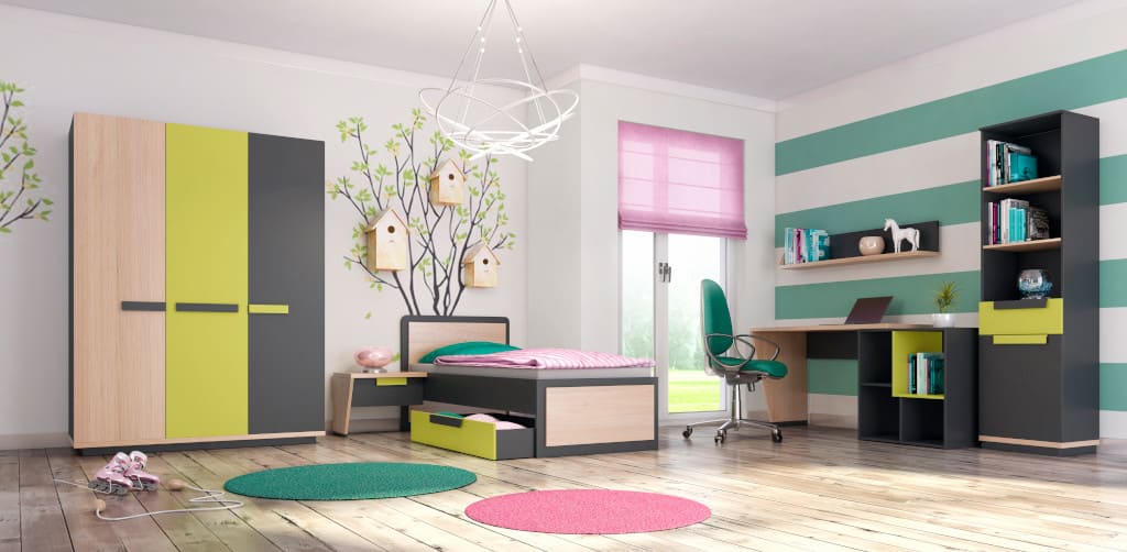 Szynaka-Meble, kolekcja „Wow”. Dynamiczna kolorystyka oraz asymetria brył wprowadzi zastrzyk energii do każdego wnętrza.