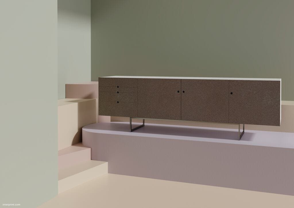 W dekorze „Tilbury” Interprint dominuje efekt utlenienia – autentyczny, kojarzący się z rękodziełem, unikatowy i jednocześnie bardzo elegancki.