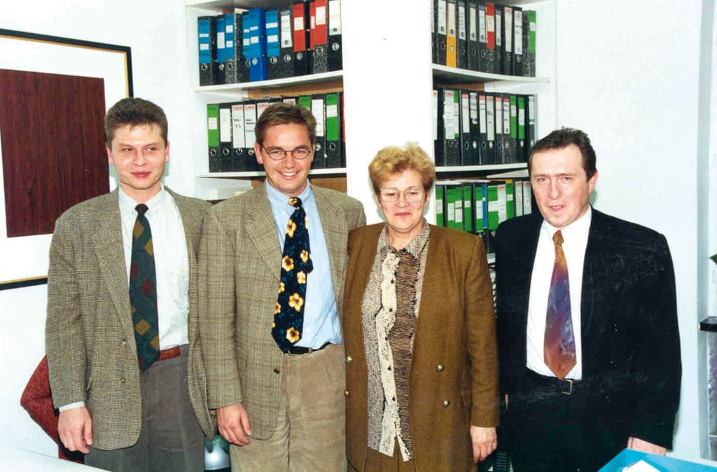 Od lewej: Tomasz Opala, Roland Auer, Wanda Zyburska, Wojciech Nowicki, Maltaprint.