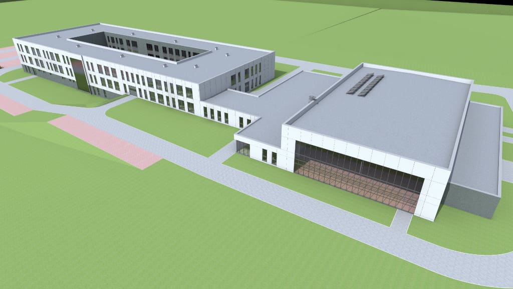 Wizualizacja Zespołu Szkół Technicznych w Tarnowie Podgórnym. Pierwszy dzwonek uczniowie usłyszą 1 września 2020 r.