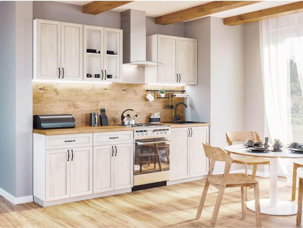 Zestaw mebli kuchennych „Aniela” od Leroy Merlin.