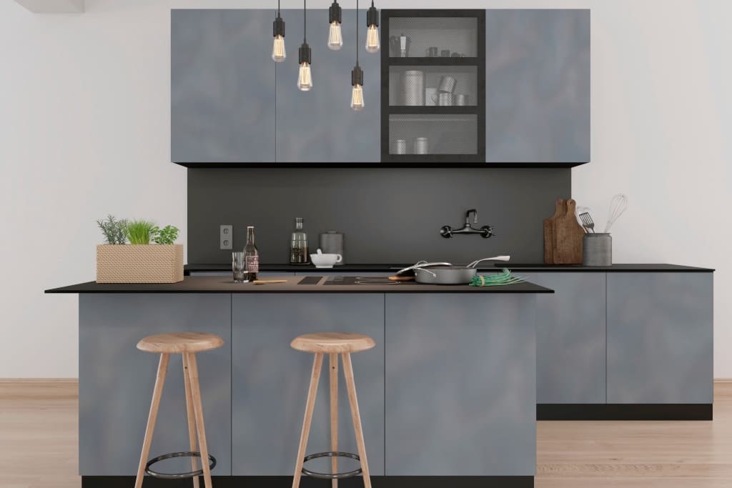 „Aurora” to dekor Interprint przypominający chłodną stal. Na jego powierzchni malują się widoczne gołym okiem procesy szlifowania. Dekor pochodzi z najnowszej kolekcji „Six Pack 2018”.